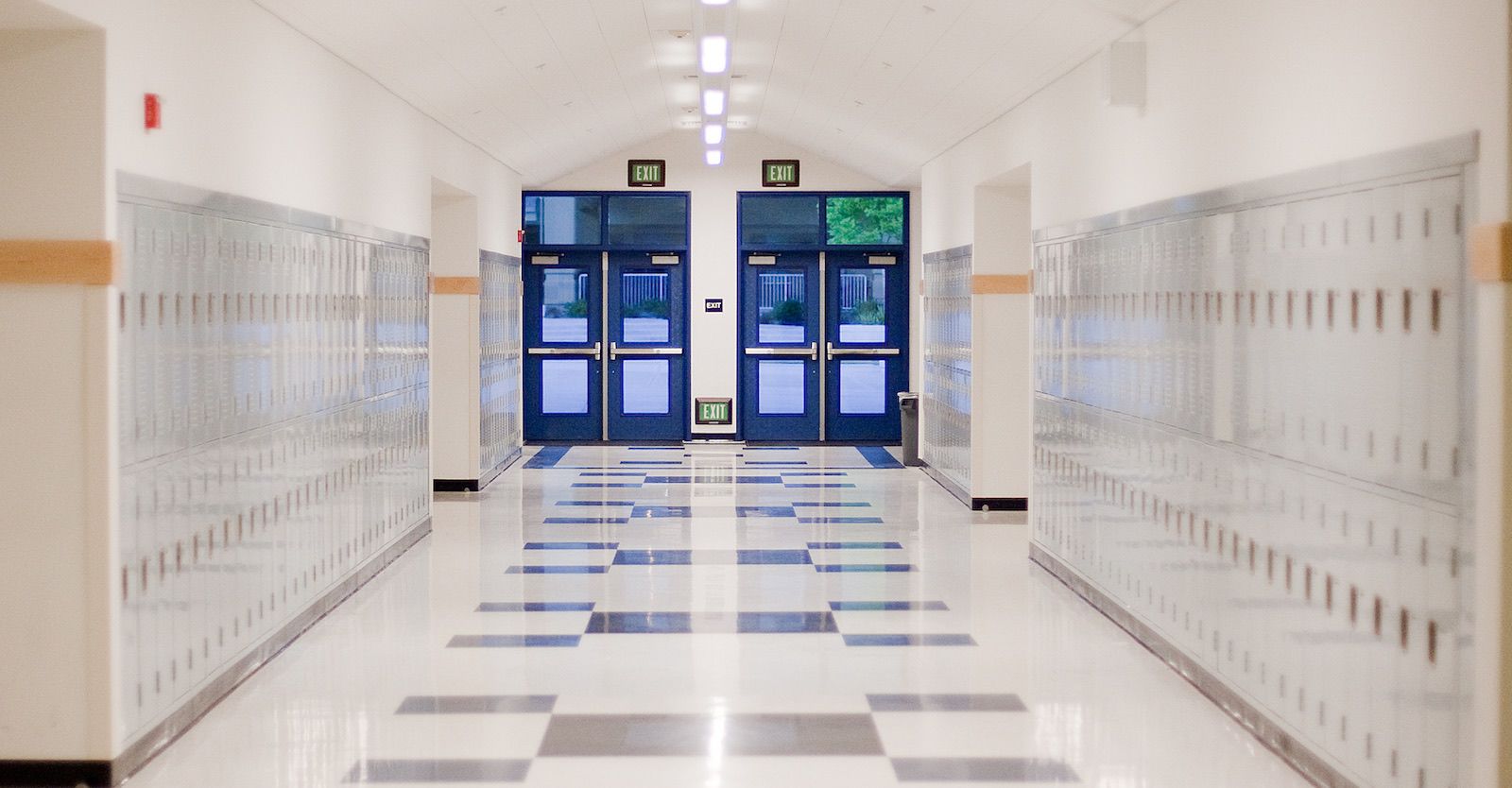 Empty High School Hallway - School Closed